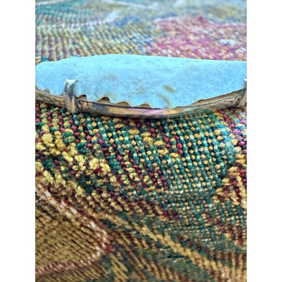 Turquoise & Sterling(tested) Arrowhead Pendant Necklace Teardrop - Picture 3 of 4